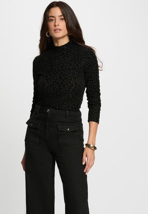 LEOPARD HIGH NECK - Maglietta a manica lunga - noir