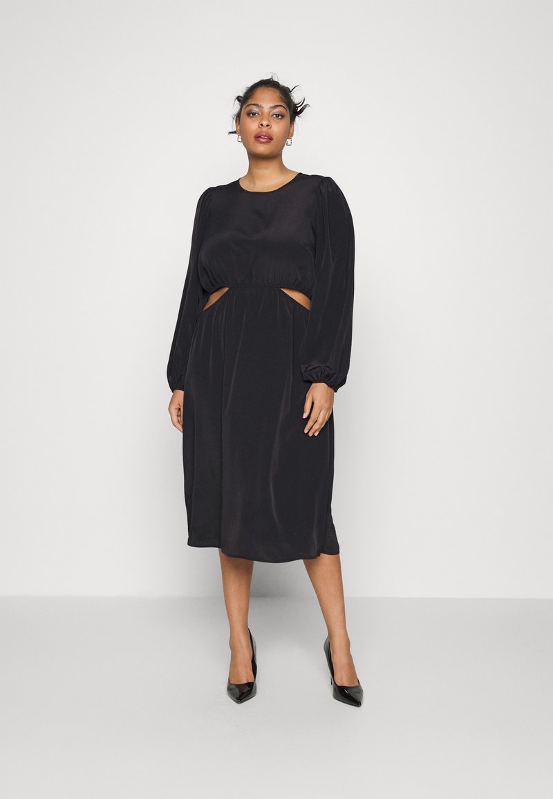 Vero Moda Curve VMNYA CATCH CALF DRESS - Φόρεμα ημέρας - black