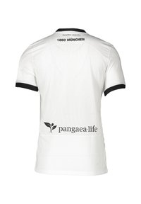 Maglietta sportiva bianca con accenti neri, caratterizzata dalla scritta "1860 MÜNCHEN" stampata sul retro e dal logo "pangaea:life" all'orlo. Realizzata in materiale traspirante.