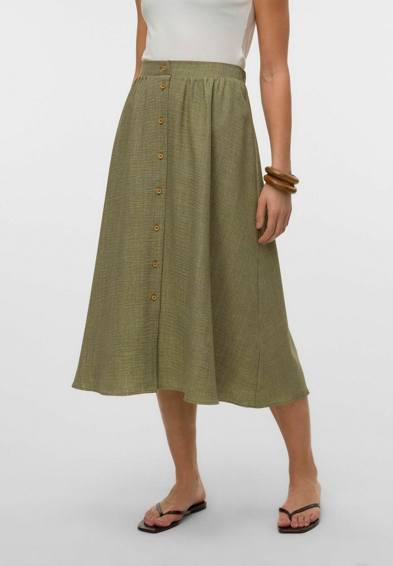 Vero Moda VMMELANEY BUTTON CALF - Krilo A-kroja - laurel wreath