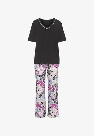 LASCANA, SET - Nachtwäsche Set - rosa schwarz geblümt
