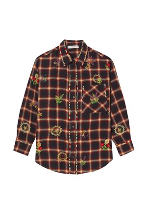 À CARREAUX BRODÉE - Chemisier - carreaux marine