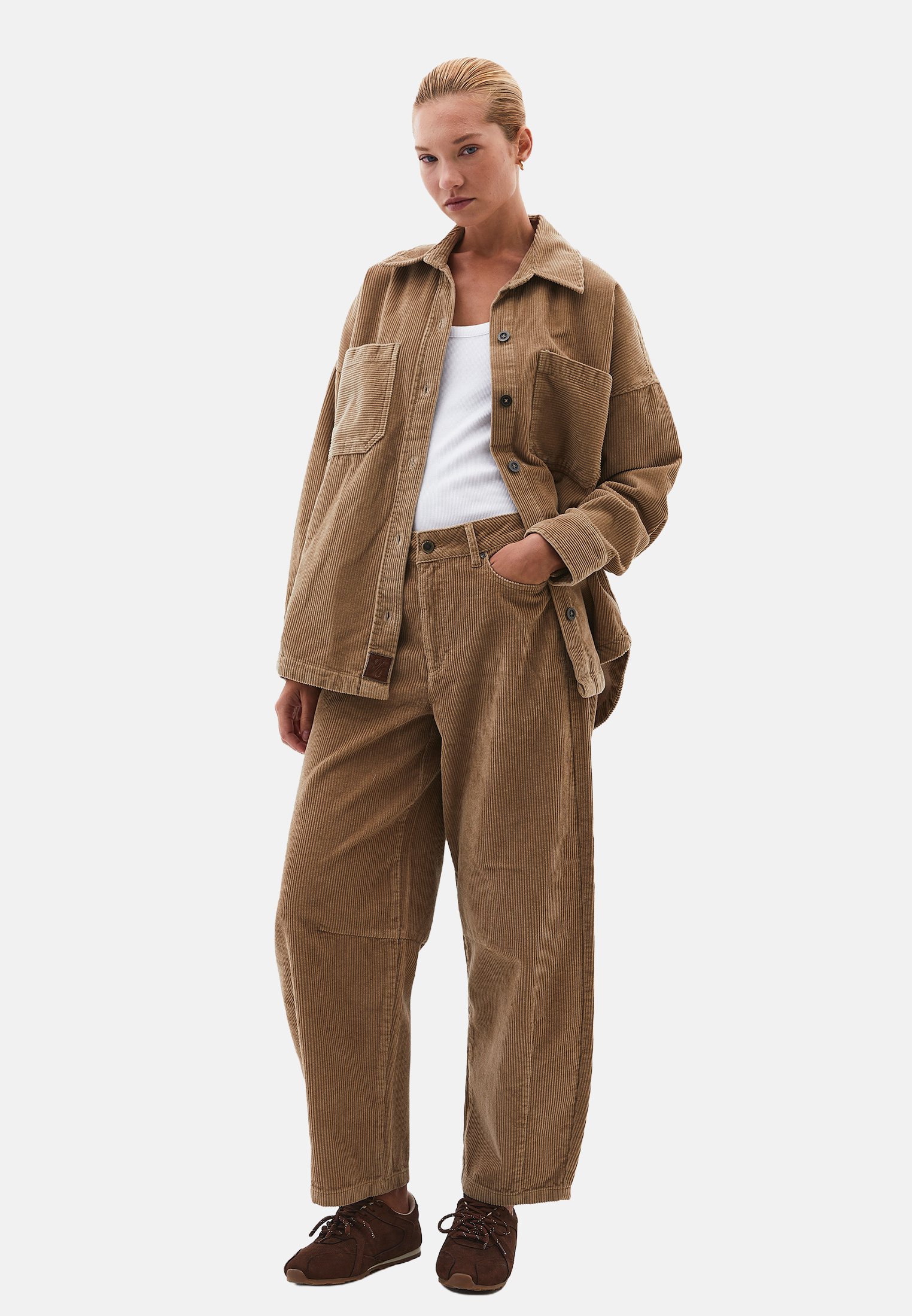 OXXO OXXO CORDUROY BARREL PANTS - Trousers - curds whey/tan - Zalando