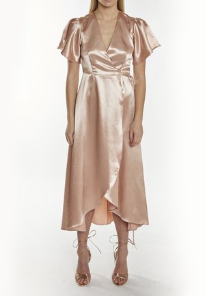 SERENA -BRIDESMAID WRAP MIDI - Juhlamekko - champagne satin