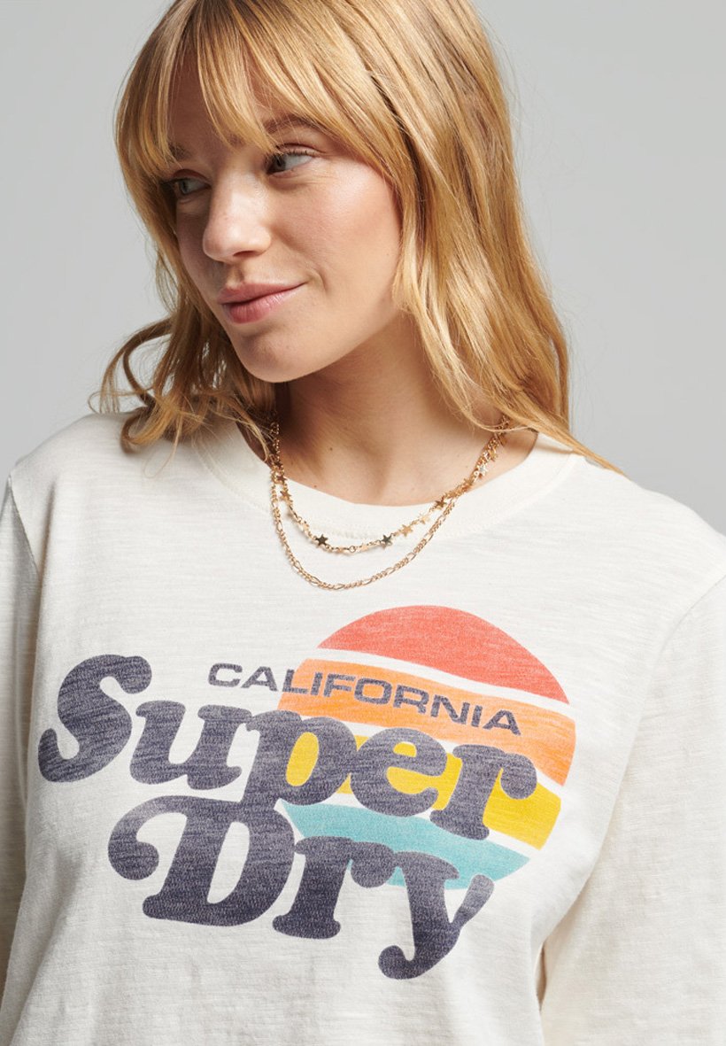 Camiseta Superdry VL Cali Relaxed - Hombre Gris Jaspe Marl | Corte Holgado Casual