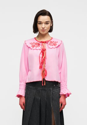 YASBEAU TIE - Button-down blouse - pink frosting