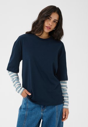 Kaffe, KALOREN T-SHIRT - Pikkade varrukatega topp - midnight   blue stripe