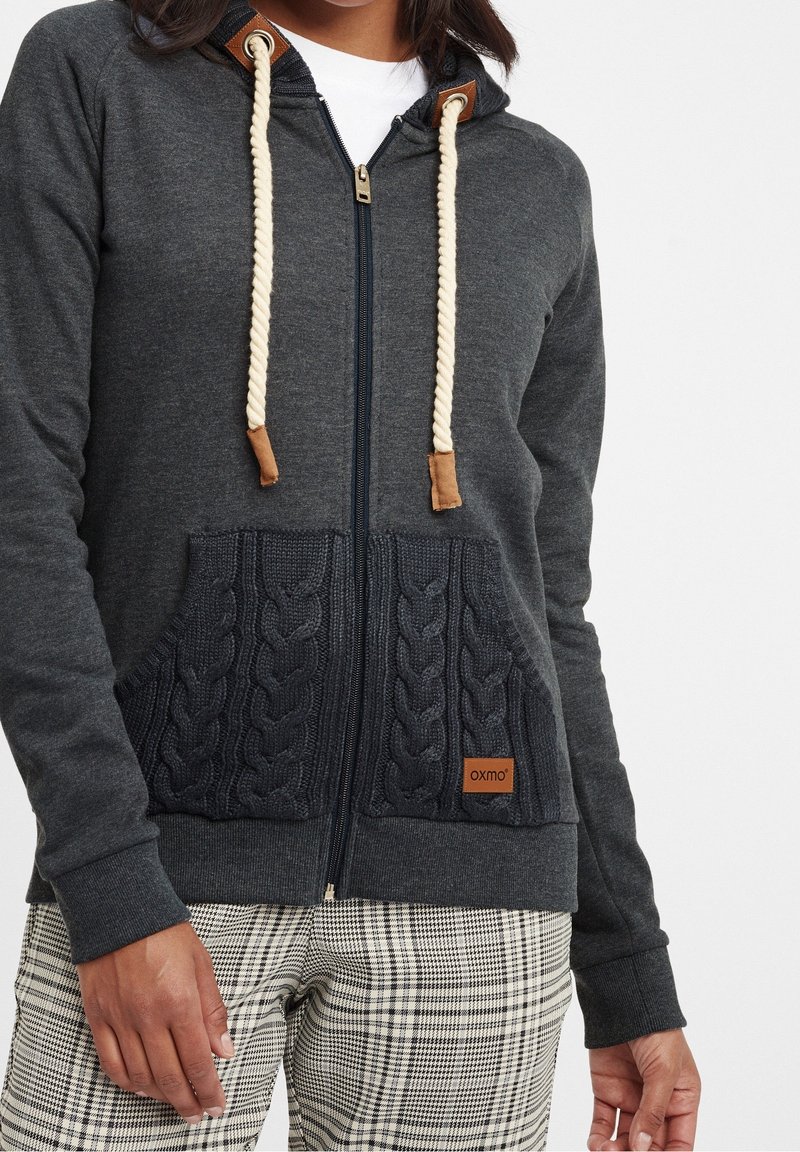 Oxmo Sudadera con cremallera - dark grey