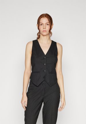 ONLKIYA-KATNIS WAISTCOAT  - Mellény - black stripes/lyrex pinstripe