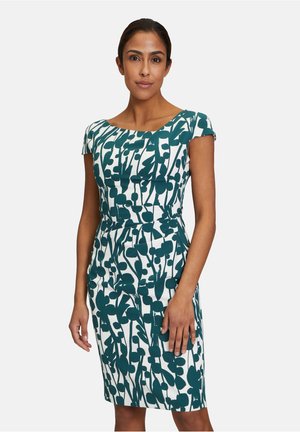 Vera Mont Shift dress - cream dark green
