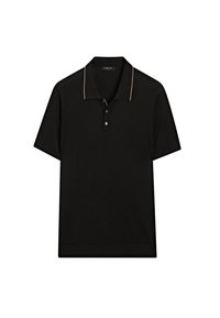 Massimo Dutti POLO NECK SHORT SLEEVE - Poloshirts - black