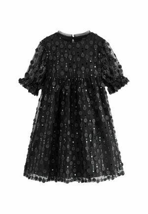 Cocktailjurk - black sequin flower