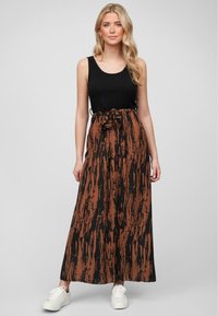 Cloud 5ive 2-TONE MIT BINDEGÜRTEL UND ABSTRAKT - Maxiklänning - black