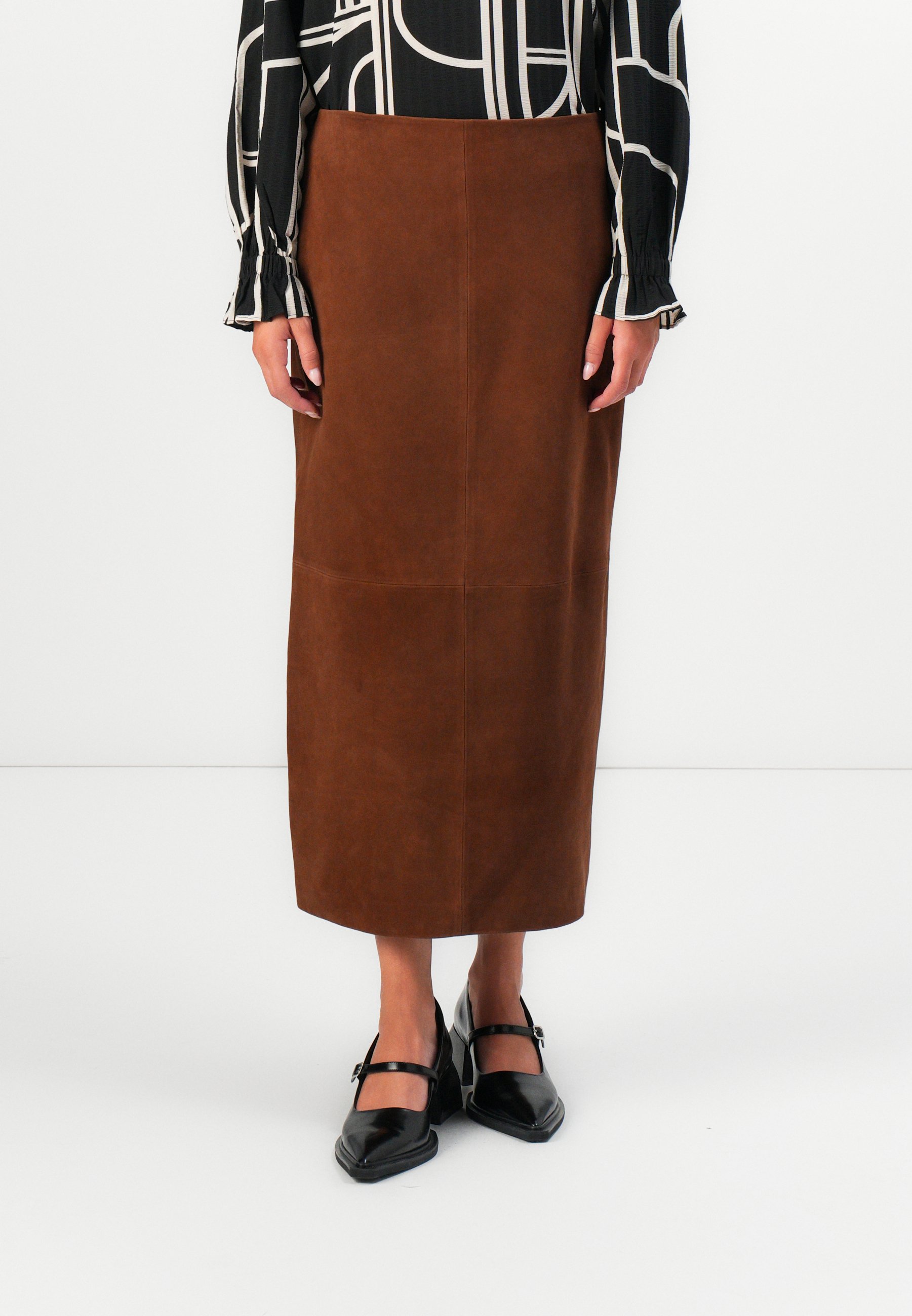 VILA VIIDA SKIRT Leren rok toffee/bruin