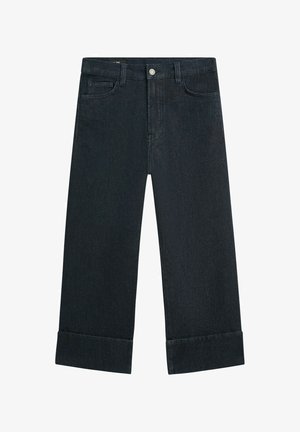 Massimo Dutti, CAPRI JEANS WITH TURN-UP HEMS - Jean droit - dark blue