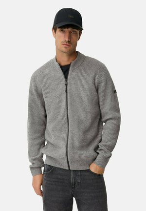 AUS MIT STEHKRAGEN - Strickjacke - grey melange