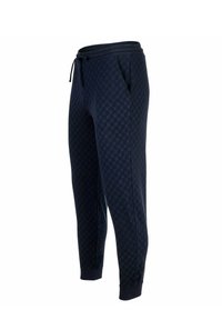 Marinefarbene Jogginghosen aus weichem Stoff, mit einem Rautenmuster, elastischem Bund mit Kordelzug und gerippten Bündchen.