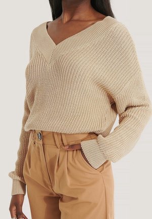 NA-KD Stickad tröja - beige