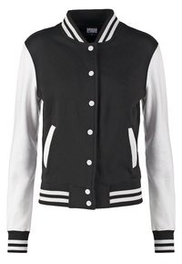 Urban Classics LADIES 2-TONE COLLEGE SWEATJACKET - Bomberjacke - black/white/schwarz