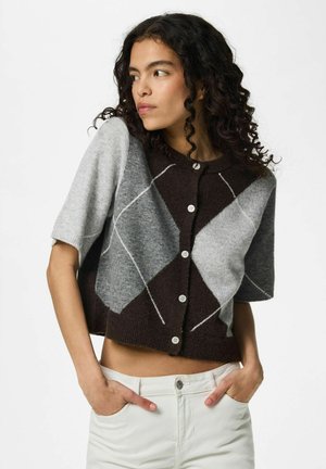 Pieces, KNITTED CARDIGAN PCSALLY CHECK - Vest - hot fudge