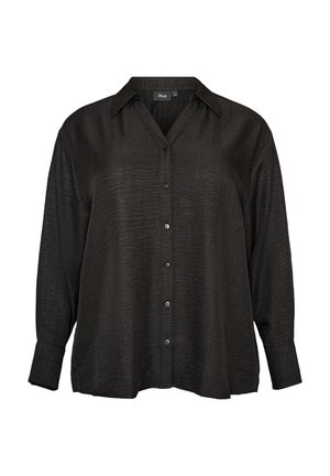 Zizzi, LOCKERE BLUSE MIT V-AUSSCHNITT - Πουκαμίσα με κουμπιά - schwarz