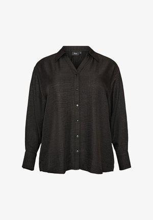 Zizzi, LOCKERE BLUSE MIT V-AUSSCHNITT - Button-down blouse - schwarz