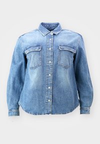 ONLY Carmakoma CARBROADWAY - Πουκαμίσα με κουμπιά - medium blue