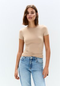PULL&BEAR SHORT SLEEVE  - Základné tričko - beige