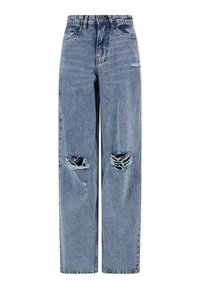 DISTRESSED WIDE - Laisvo kirpimo džinsai - vintage lightblue washed