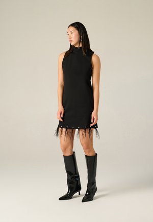 SLEEVELESS WITH HIGH COLLAR - Vestito casual - black