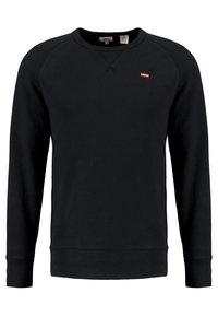 Sort sweatshirt med rund halsudskæring og raglanærmer. Har et lille rødt Levi's-logo på brystet. Fremstillet af blødt bomuldsstof.