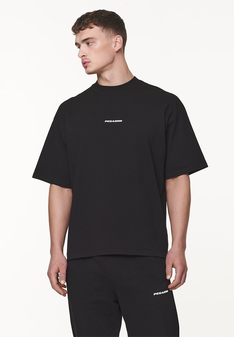 Pegador - LOGO BOXY TEE UNISEX - T-shirt basic - washed black/white gum, Vergroten