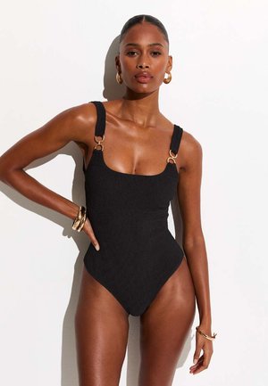 New Look TUMMY CONTROL DOUBLE RING TRIM - Costume da bagno - black