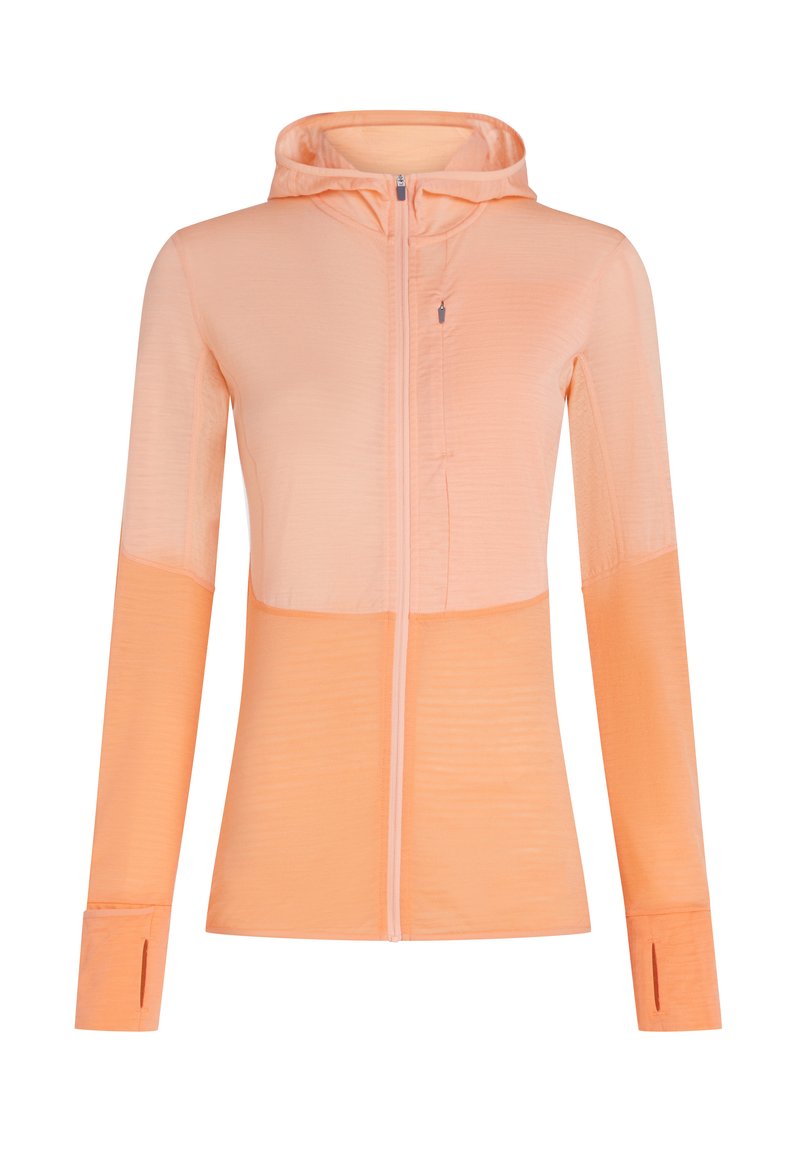 Icebreaker Sweater met rits koraalrood