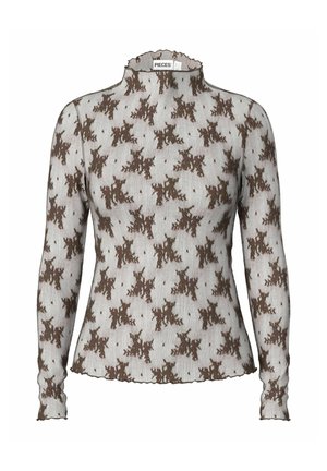Pieces, LONG SLEEVED TOP PCVIO MESH - Blouse - hot fudge