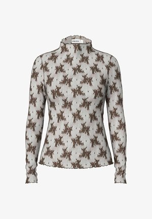 Pieces, LONG SLEEVED TOP PCVIO MESH - Blouse - hot fudge