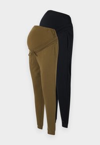 2 PACK  - Tepláky - khaki/black