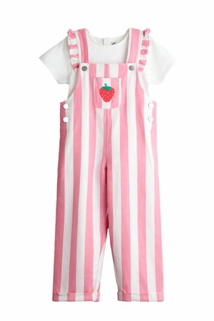 REGULAR FIT - APPLIQUÉ STRIPE T-SET   - Tuinbroek - pink strawberry