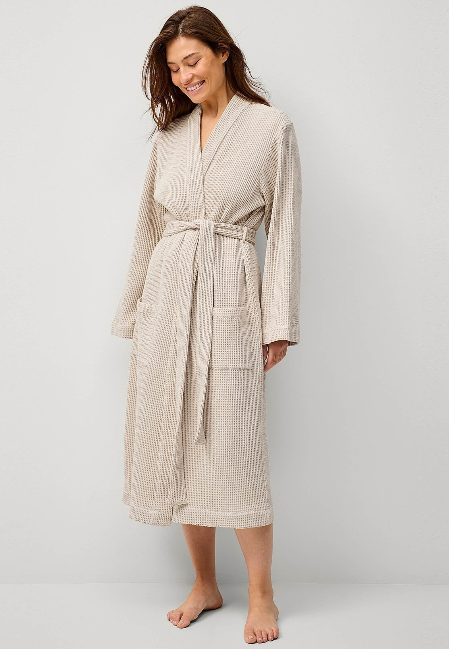 Ellos Collection Dressing gown - beige - Zalando