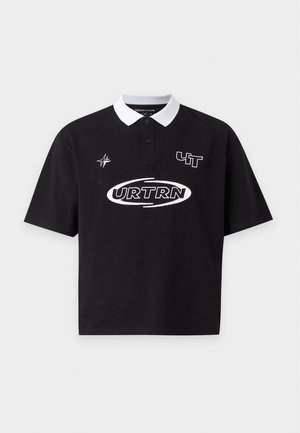 YOURTURN, UNISEX POLO CROPPED BOXY FIT - Pikeepaita - black