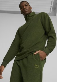 Puma CLASSICS QUARTER-ZIP - Felpa in pile - myrtle