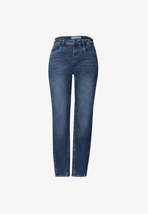 Street One, HIGH WAIST BARREL LEG JEANS IM LOOSE FIT - Jeans fuselé - medium blue random washed