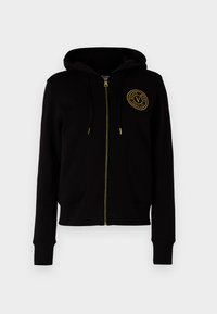 Versace Jeans Couture Športna jopa s kapuco na zadrgo - black/gold