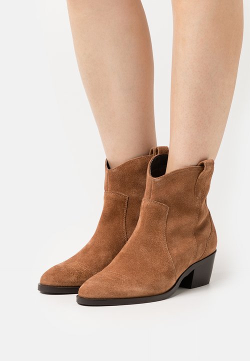 Bottes Santiags En Cuir Véritable Marron Sancho - Taille 43 EU (9.5 US), Vintage, Style Cowboy Western