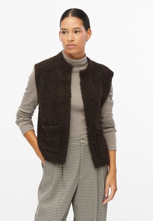 s.Oliver, STRICKJACKE - Waistcoat - dunkelbraun