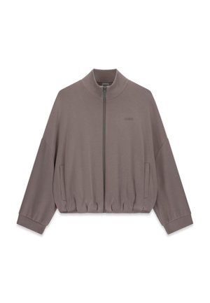 Guess, SWEATSHIRT MIT DURCHGEHENDEM REISSVERSCHLUSS - Sweatjacke - beige