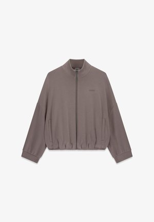 Guess, SWEATSHIRT MIT DURCHGEHENDEM REISSVERSCHLUSS - Sweatjakke - beige