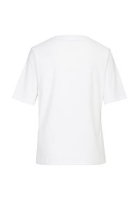 Witte t-shirt met een relaxte pasvorm, gemaakt van zachte katoen. Heeft korte mouwen en een ronde halslijn. Eenvoudig ontwerp zonder zichtbare patronen.