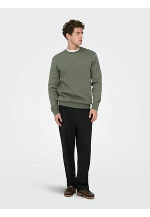 Only & Sons, ONLY  SONS HERREN PULLOVER ONSCERES 2 PACK - Sweatshirt - x schwarz    x olive