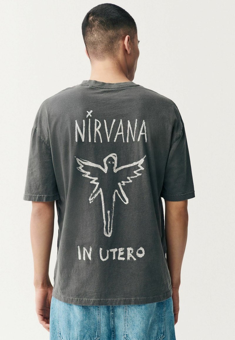 Next LICENSE REGULAR - Majica kratkih rukava s printom - charcoal grey nirvana
